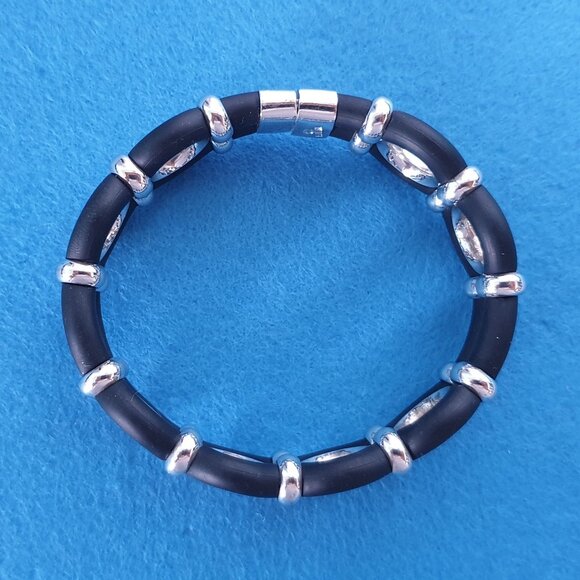 Bold Vintage Italy Erwin Pearl 925 Sterling Silver O-Link Statement Bracelet - Picture 4 of 13